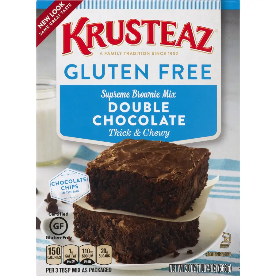 (2 Pack) Krusteaz Gluten Free Double Chocolate Brownie Mix, 20 oz Box ...