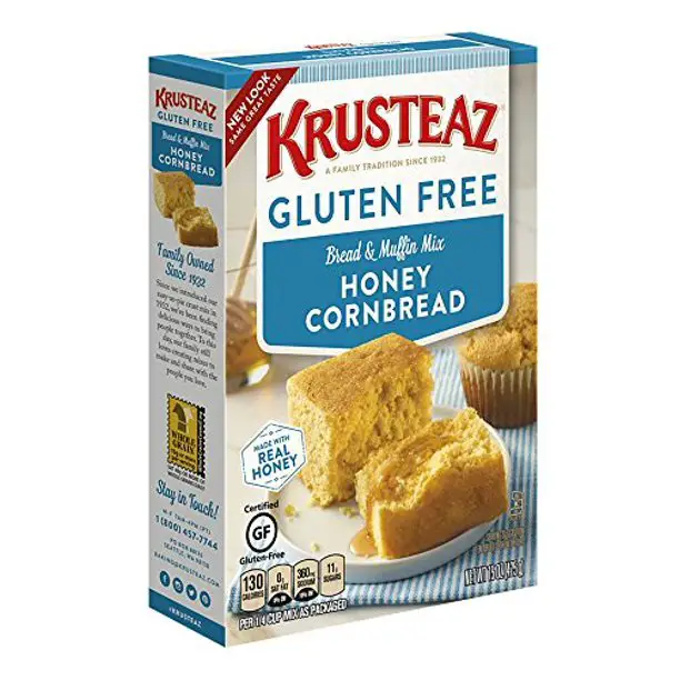 (2 Pack) Krusteaz Gluten Free Honey Cornbread Mix, 15oz Box