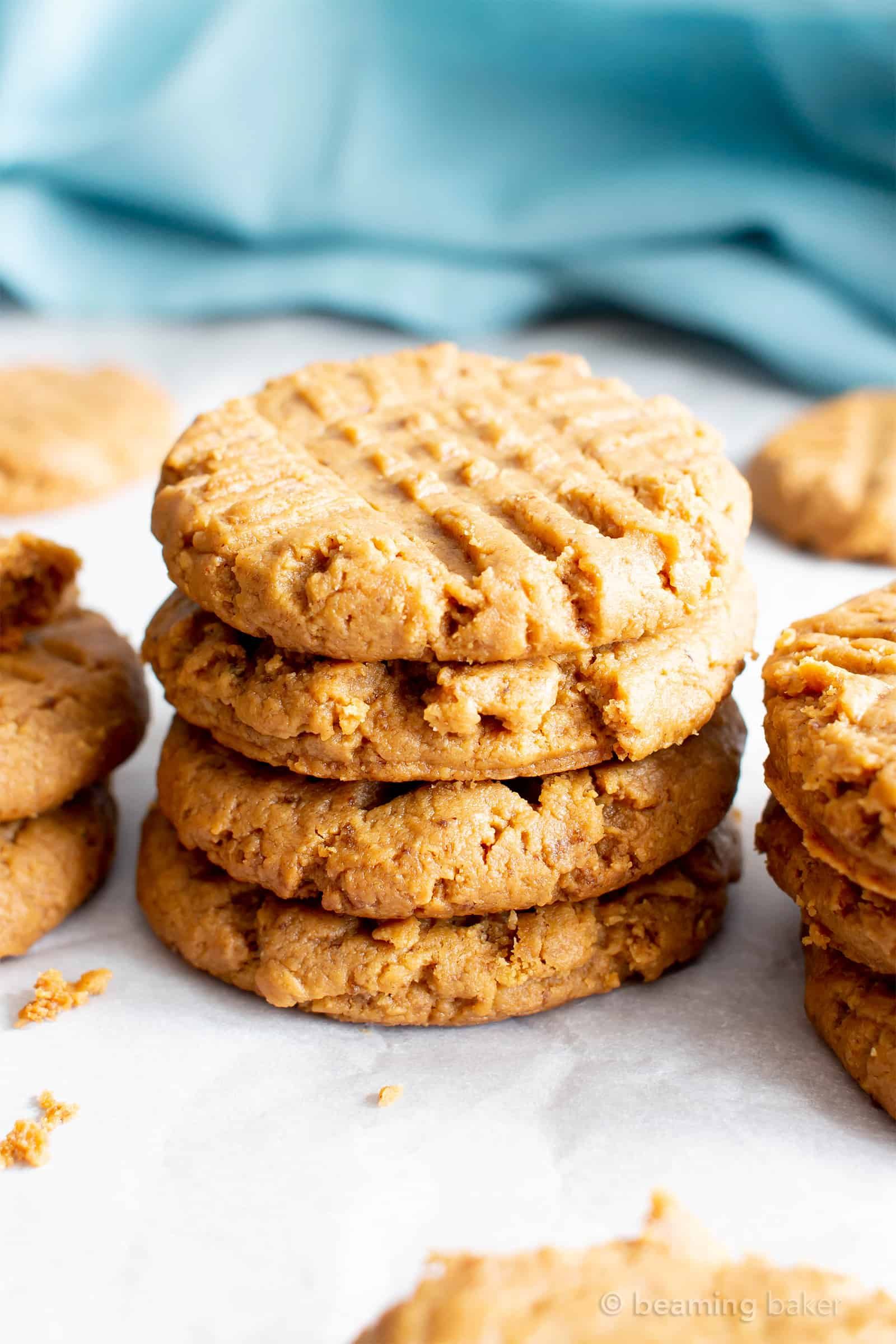 4 Ingredient Gluten Free Soft Peanut Butter Cookies (V, GF ...