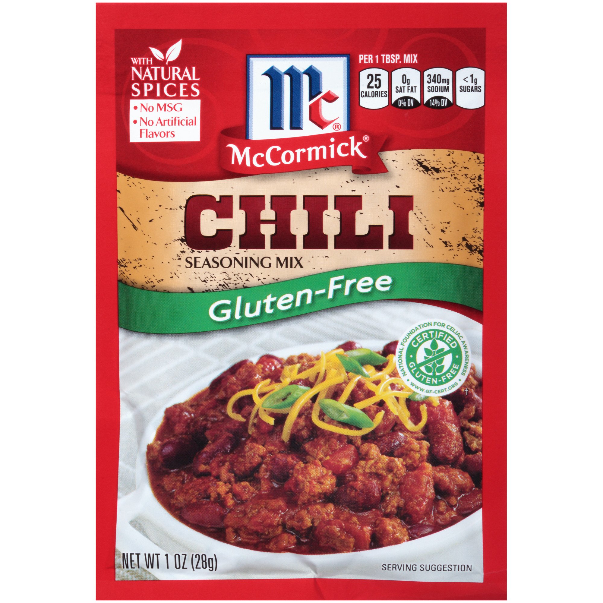 (4 Pack) McCormick Gluten Free Chili Seasoning Mix, 1 oz ...