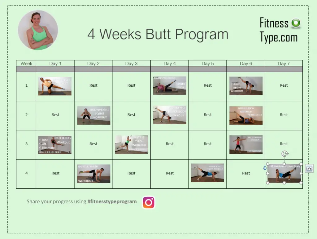 4 Weeks Butt Workout Program