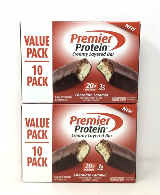 60 Bars Premier Protein Bar Chocolate Caramel 20g Protein/1g Sugar ...