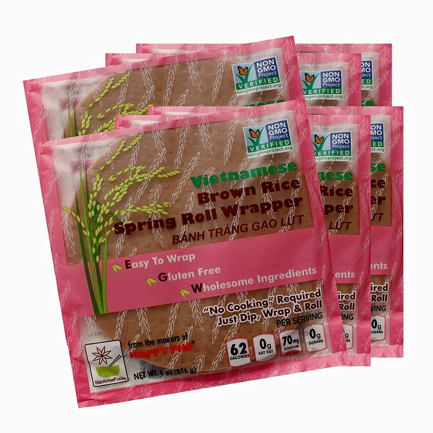 Amazon.com : Star Anise Foods Gluten Free Rice Paper Wrappers for ...