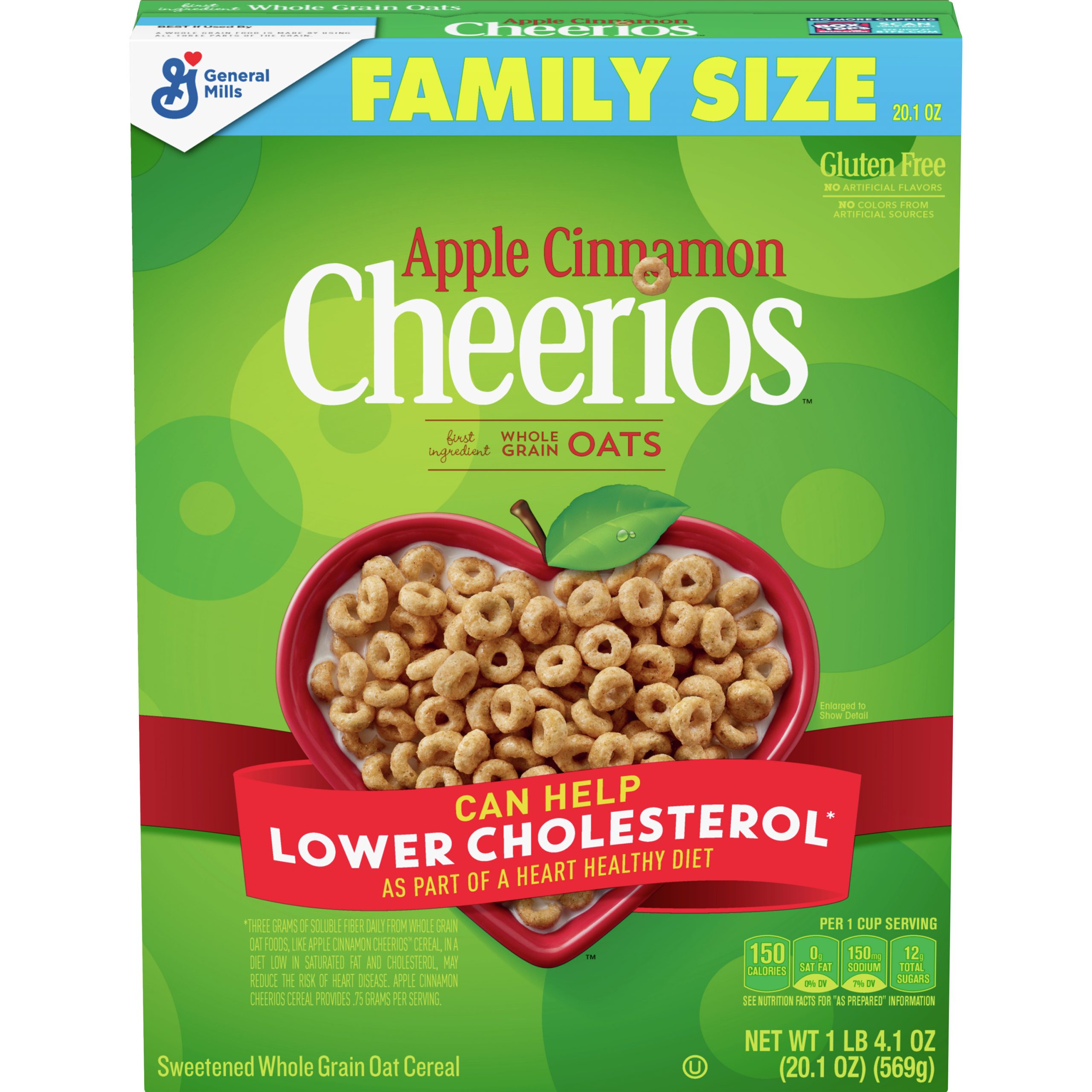 Apple Cinnamon Cheerios Cereal, Gluten Free, 20.1 oz