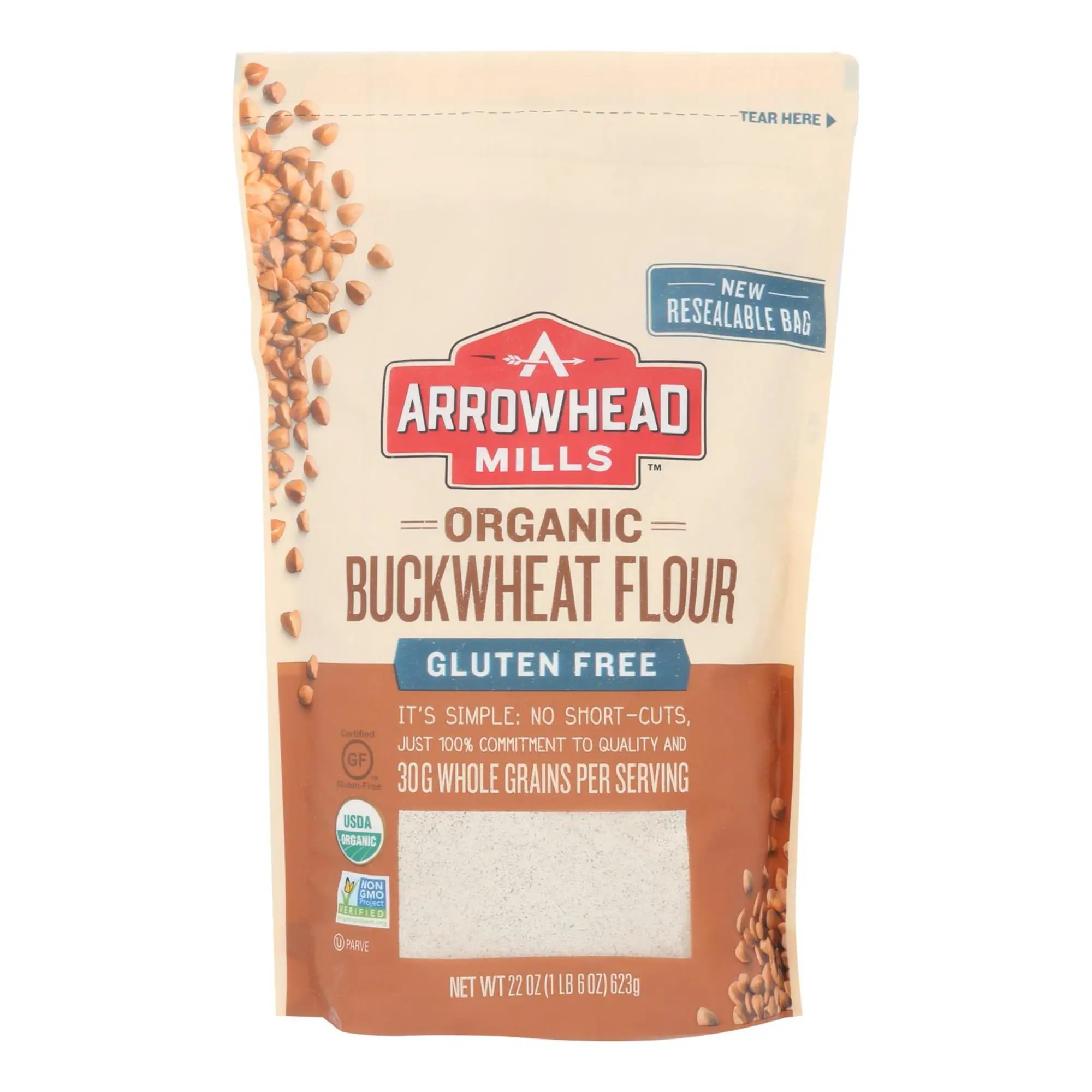 Arrowhead Mills Organic Gluten Free Buckwheat Flour, 22 Oz, Pack of 6 ...