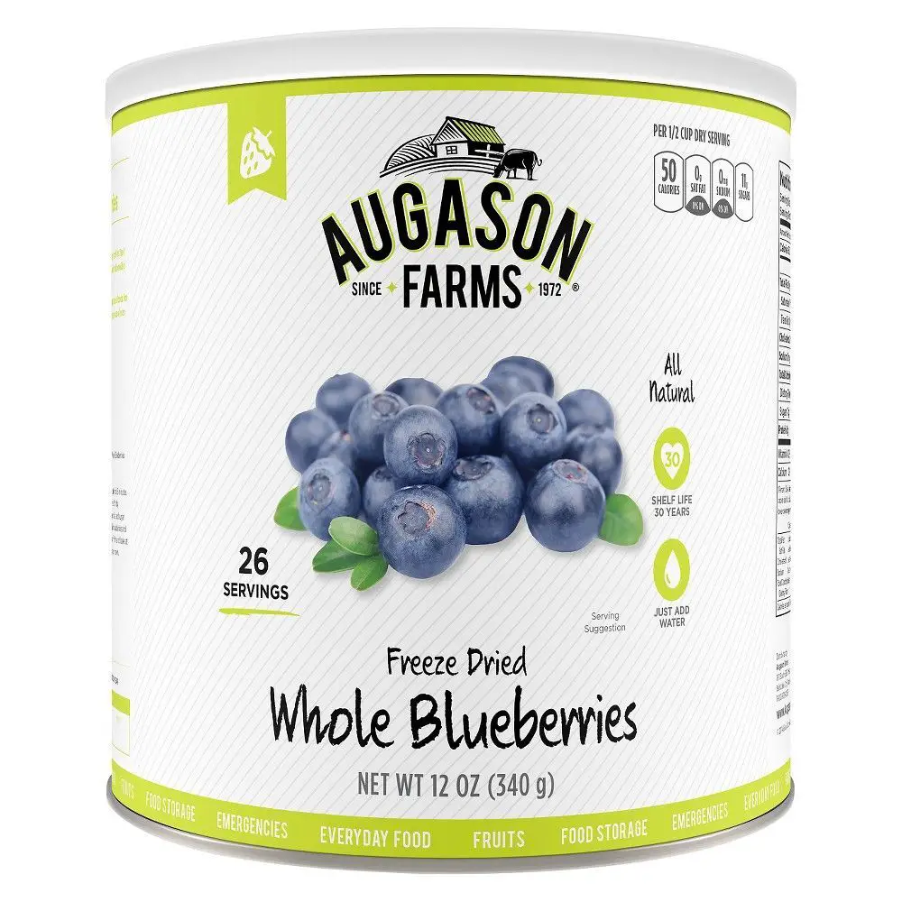 Augason Farms Gluten Free Freeze Dried Whole Blueberries