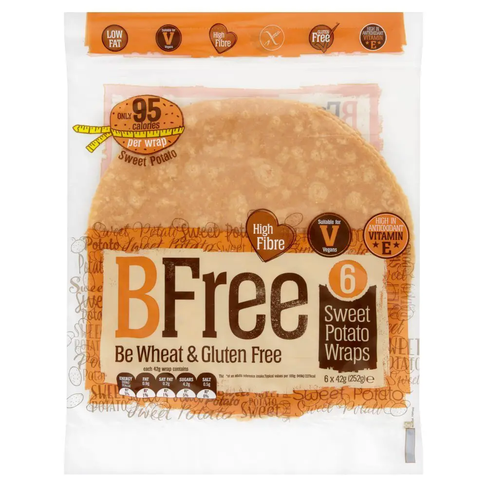 BFree Gluten Free Wheat Free Wrap Tortillas Sweet Potato Vegan Dairy ...