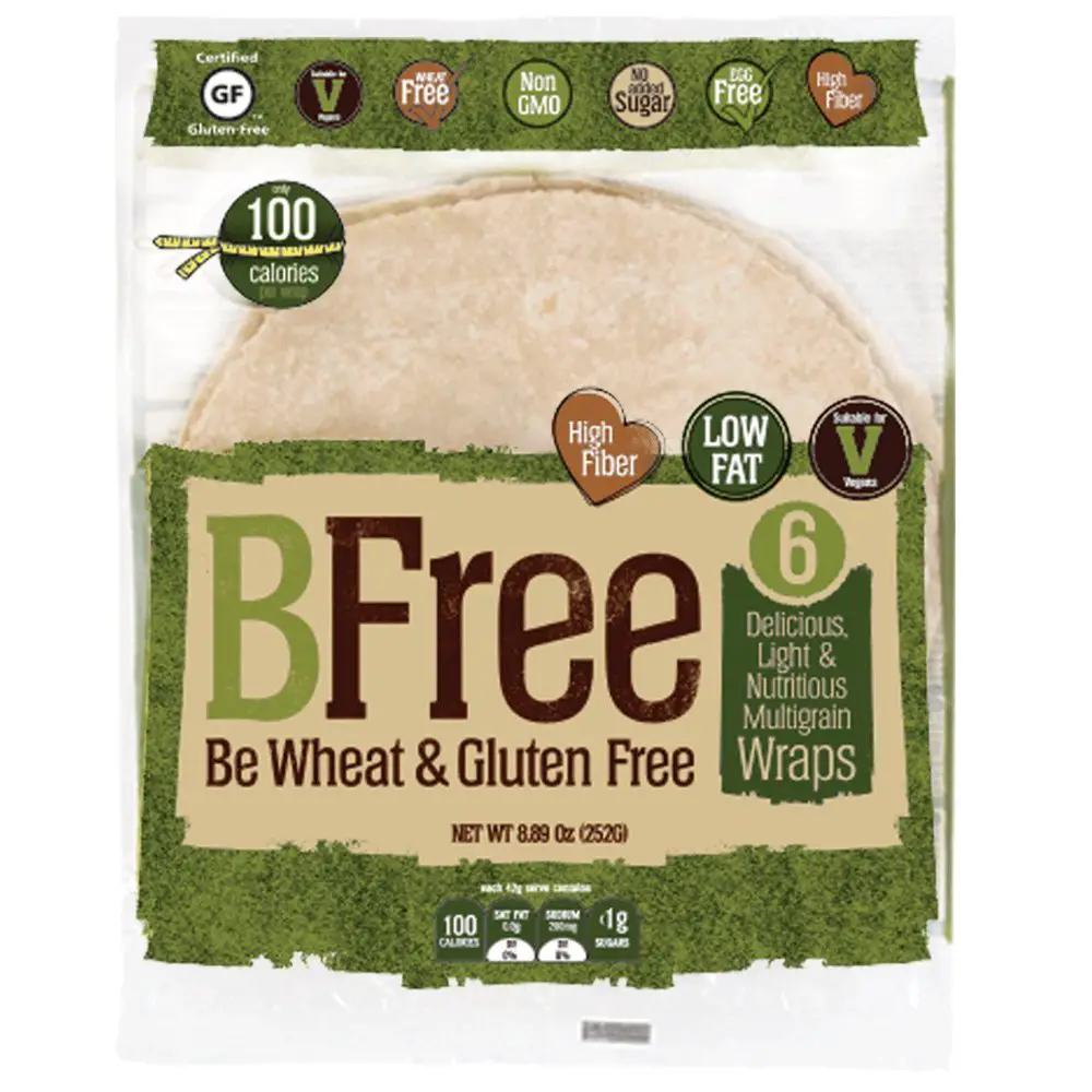 BFree Gluten Free Wrap Tortillas Multigrain 8 Inch Dairy Free Wheat ...