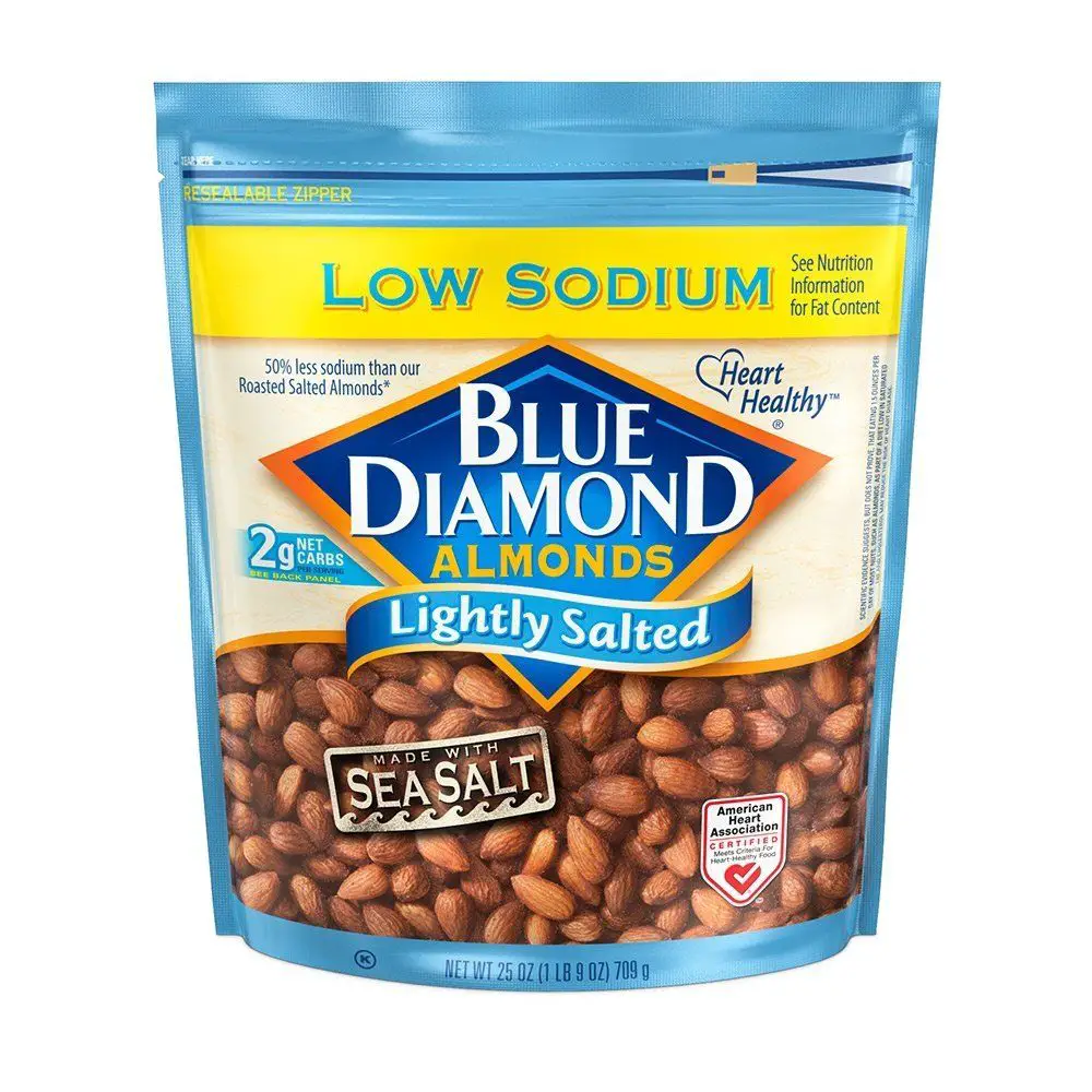 Blue Diamond Gluten Free Almonds, Low Sodium Lightly ...