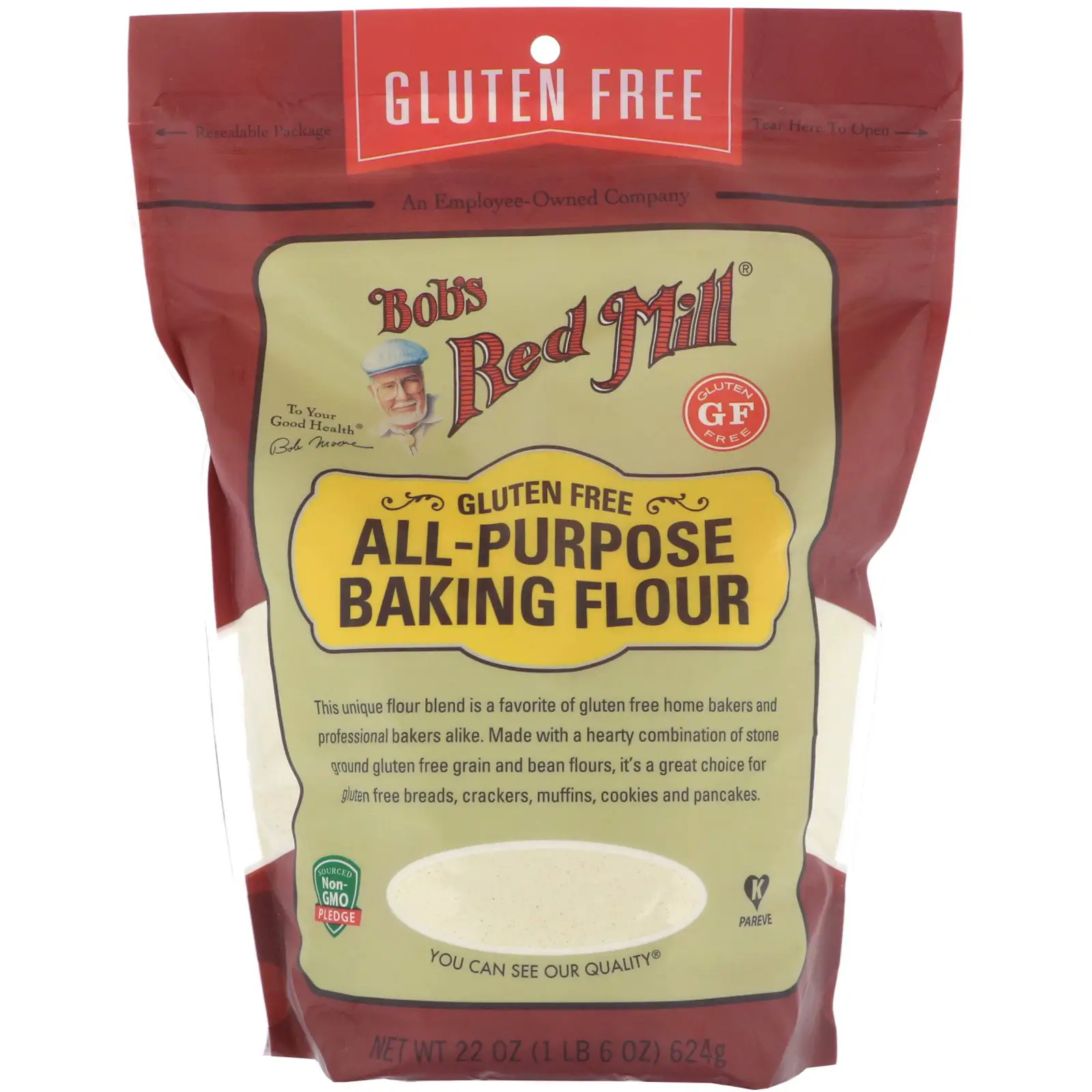 Bobs Red Mill Gluten Free All Purpose Baking Flour, 22 Oz (Pack of 2 ...