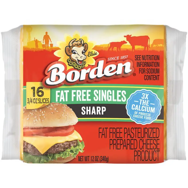 Borden Fat Free Sharp Cheddar Singles Cheese (0.75 oz) from Albertsons ...