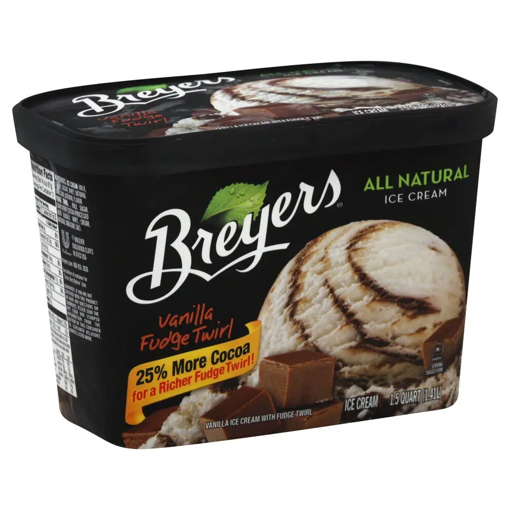 Breyers All Natural Ice Cream Vanilla Fudge Twirl 1.5QT ...