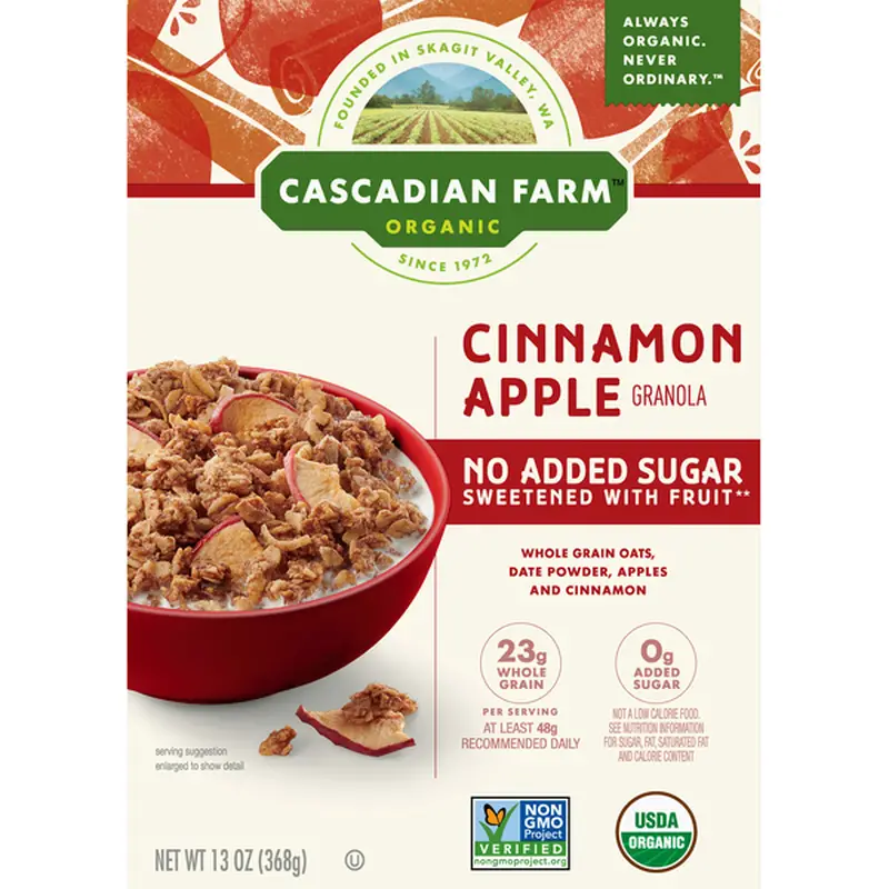 Cascadian Farm Granola, Organic, Cinnamon Apple (13 oz ...