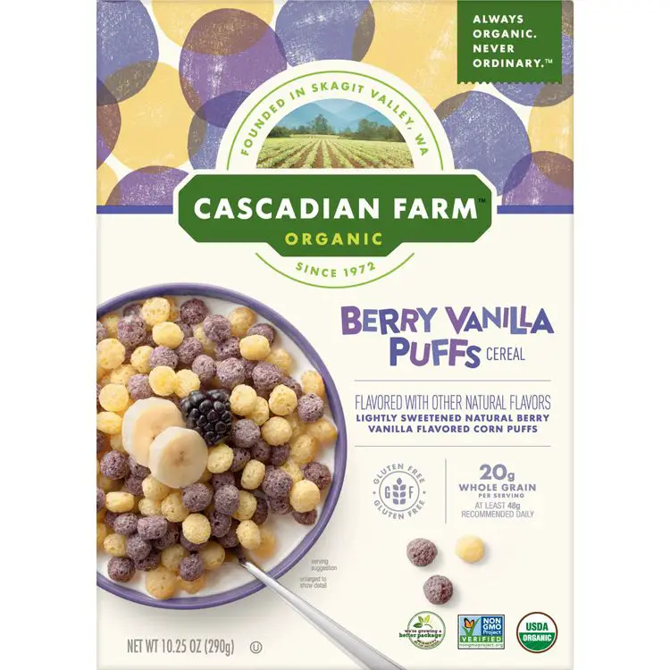 Cascadian Farm Organic Gluten Free Berry Vanilla Puffs ...