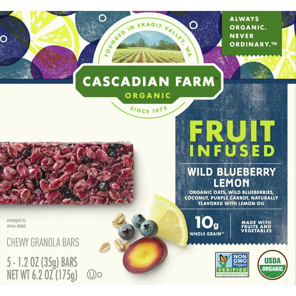Cascadian Farm Organic, Wild Blueberry Lemon Chewy Granola ...
