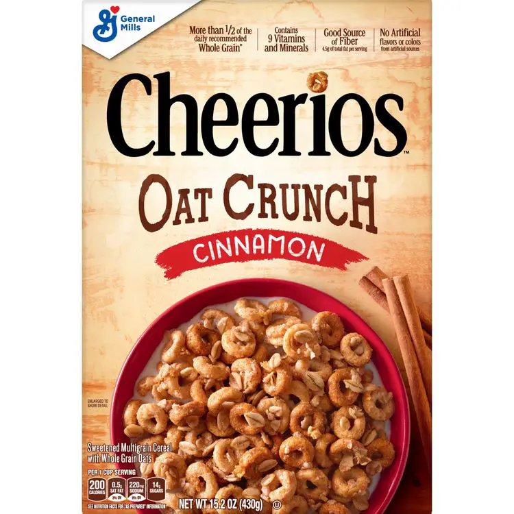 Cheerios Cinnamon Oat Crunch Gluten Free Breakfast Cereal, 15.2 oz ...