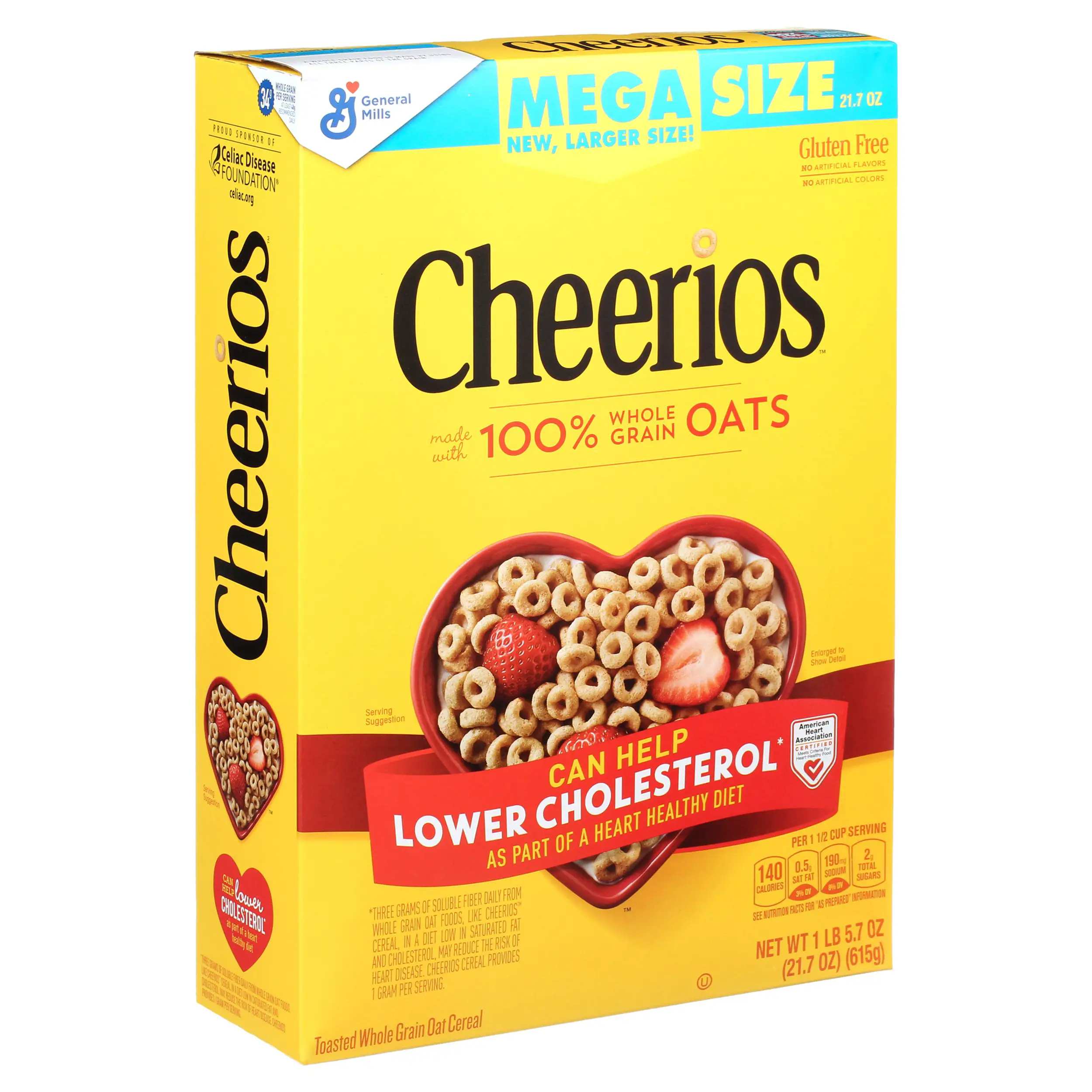 Cheerios, Gluten Free, Cereal with Whole Grain Oats, 21.7 ...