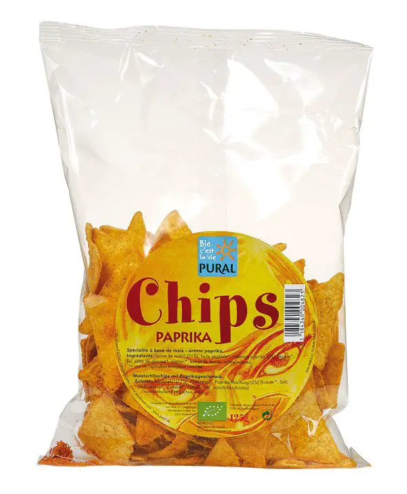 Corn Tortilla Chips Paprika Gluten Free Organic, 125g