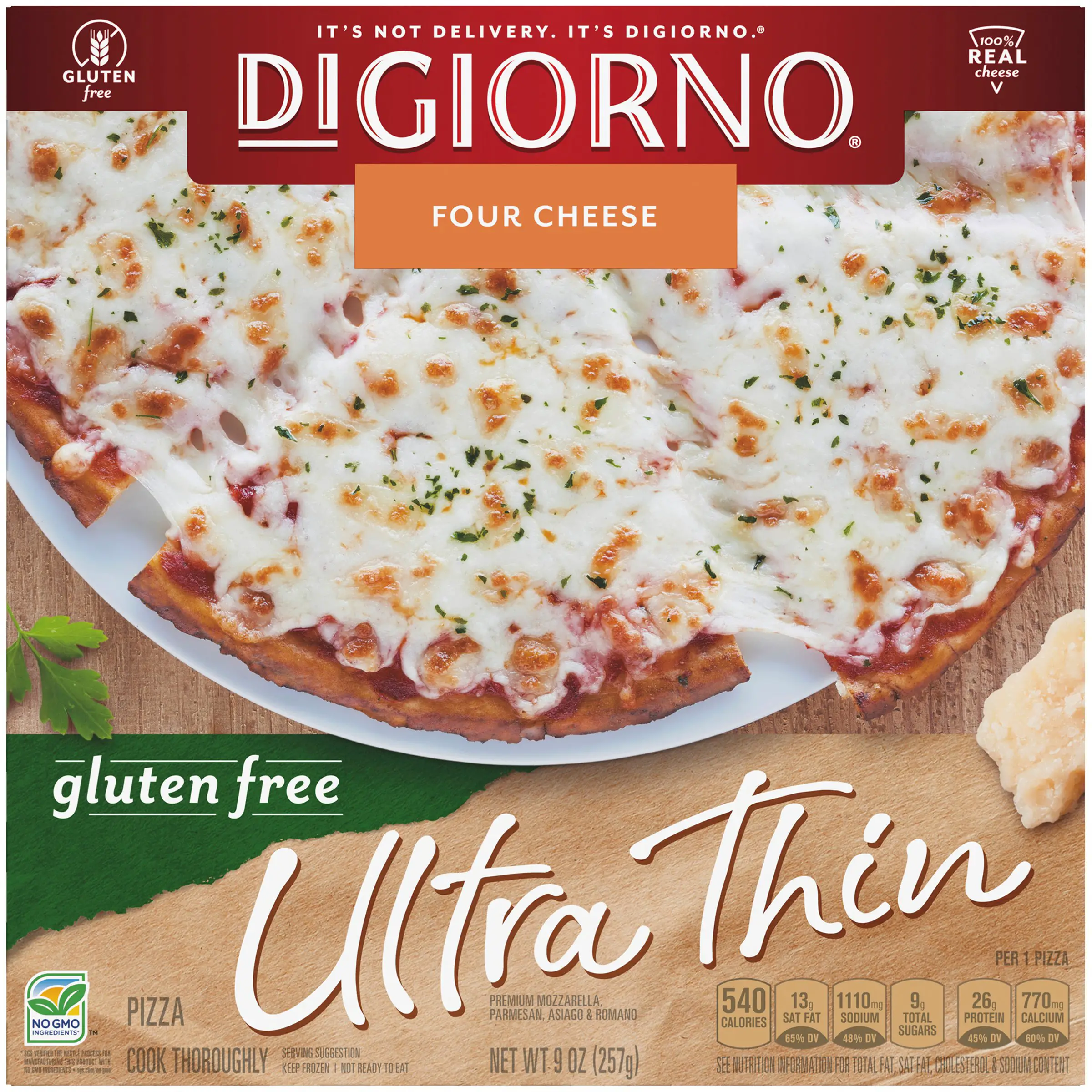 DIGIORNO Gluten Free Four Cheese Frozen Pizza on Ultra Thin Crust 9 oz ...