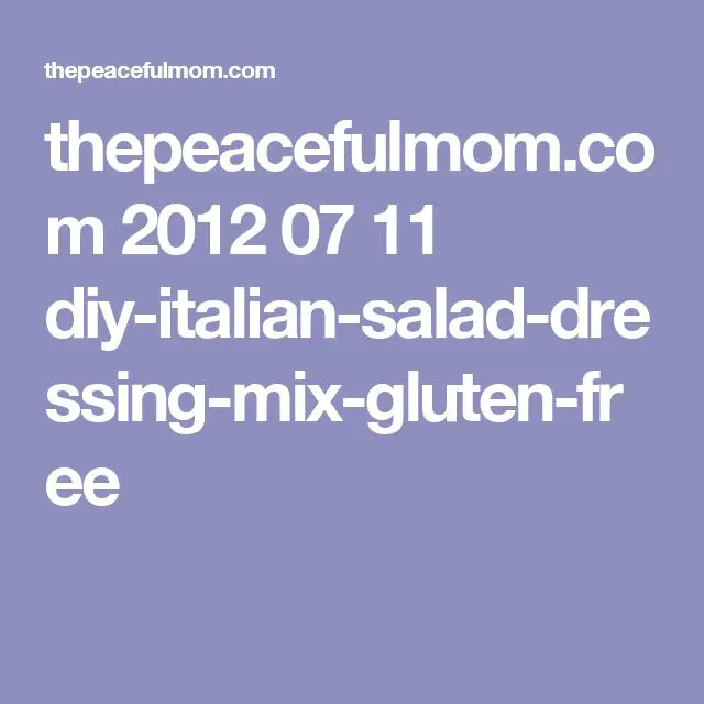 DIY Italian Salad Dressing Mix (gluten free)