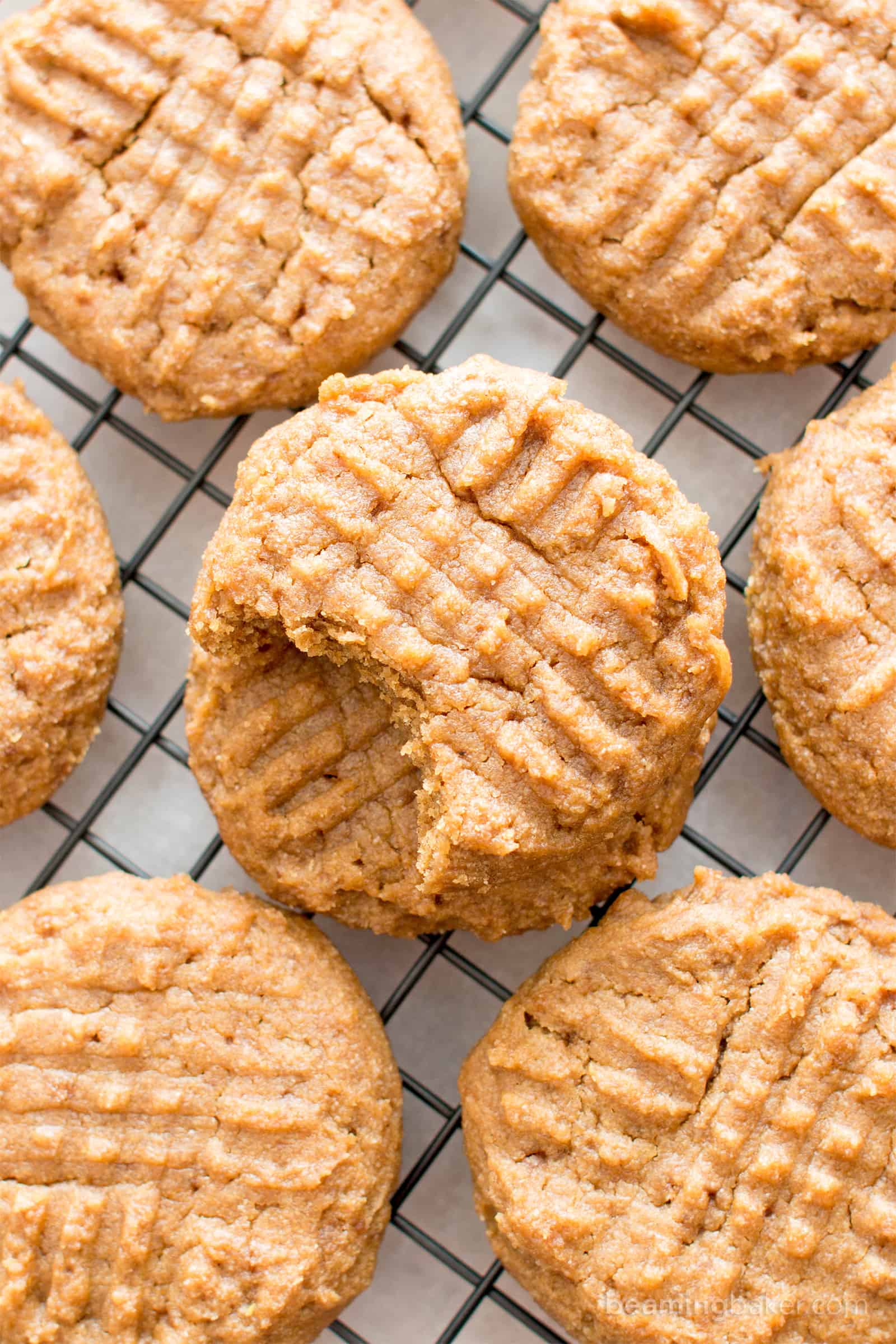 Easy Gluten Free Peanut Butter Cookies (Vegan, GF, Dairy