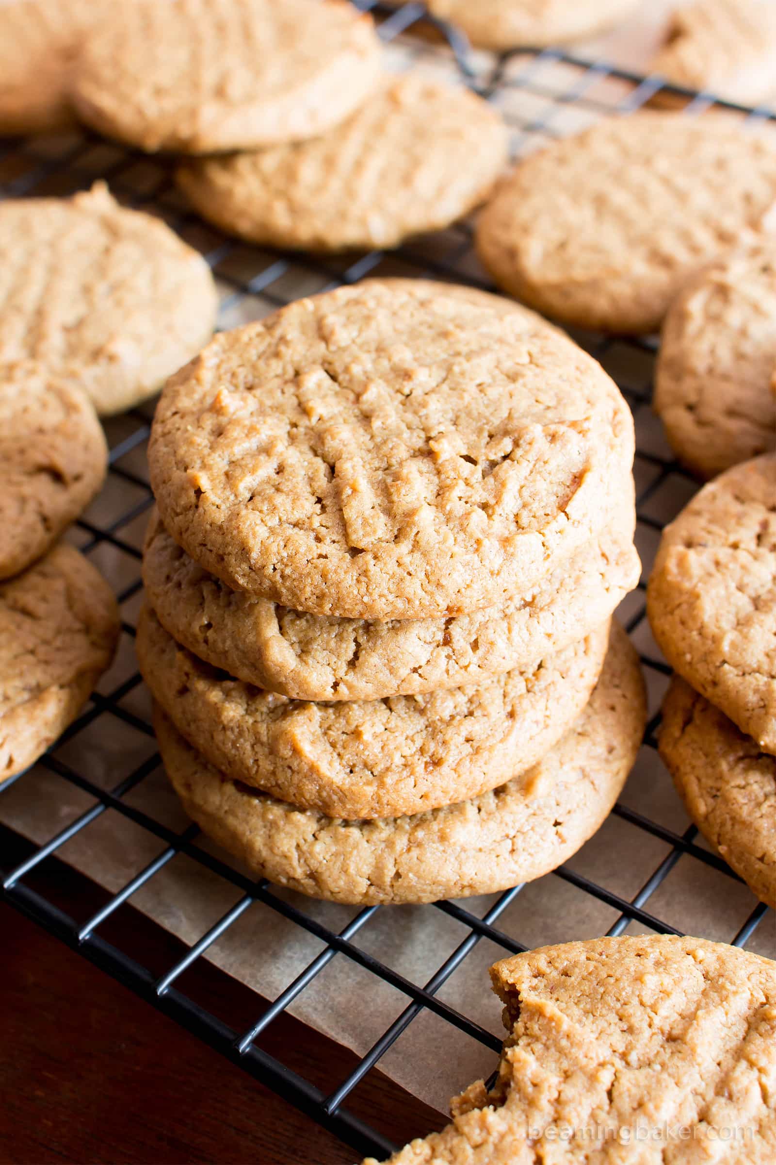 Easy Vegan Peanut Butter Cookies (Gluten Free, Healthy, V, Dairy