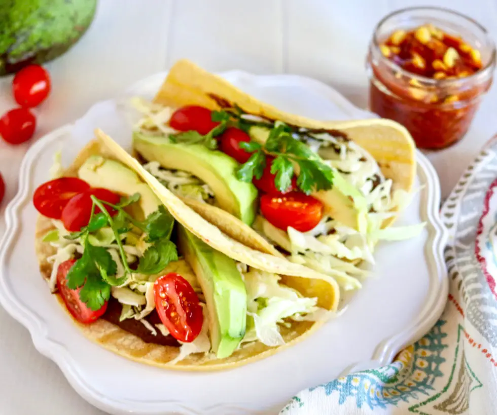 Easy Vegan Tacos with Refried Beans and Corn Salsa (Gluten