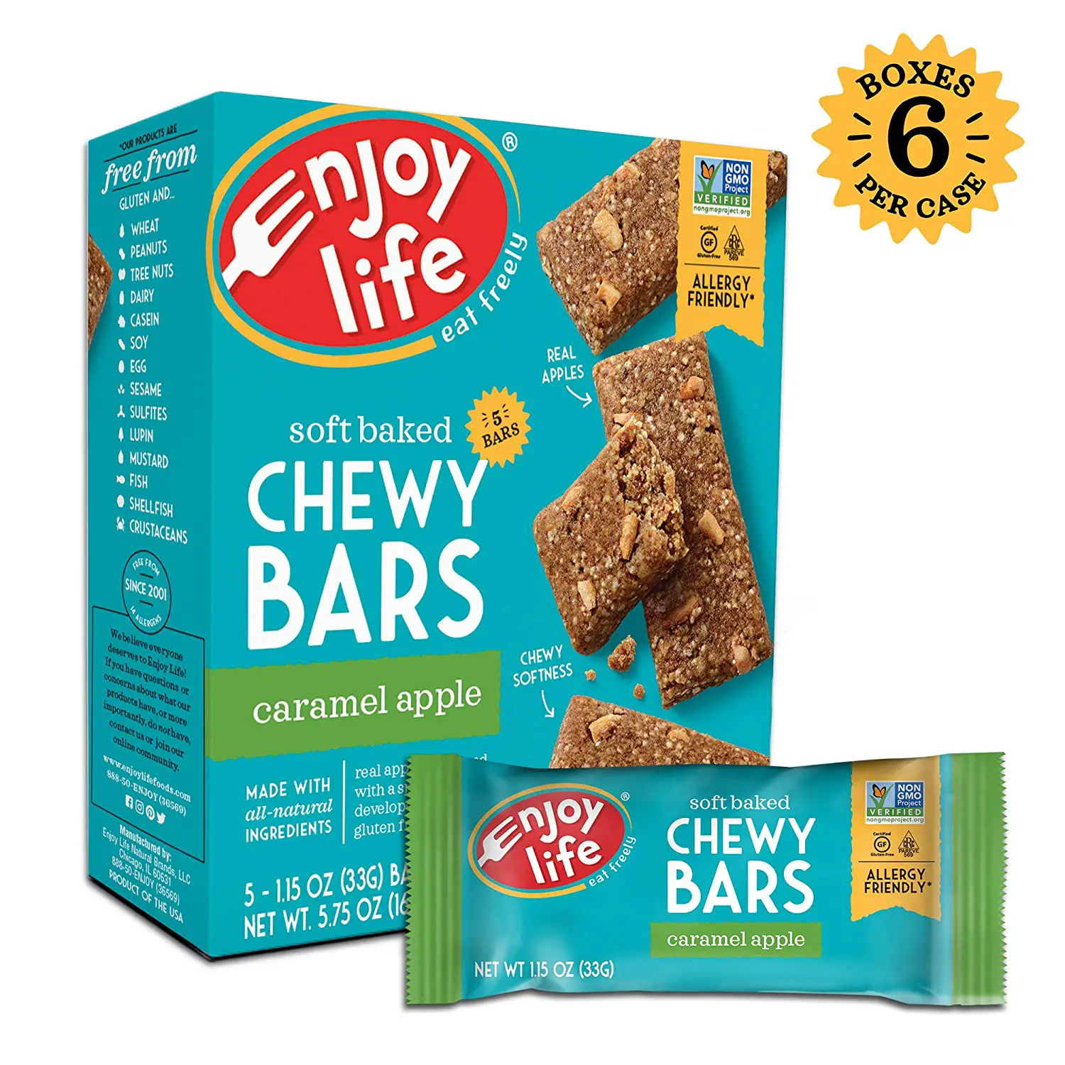 Enjoy Life Chewy Bars, Soy free, Nut free, Gluten free, Dairy free, Non ...