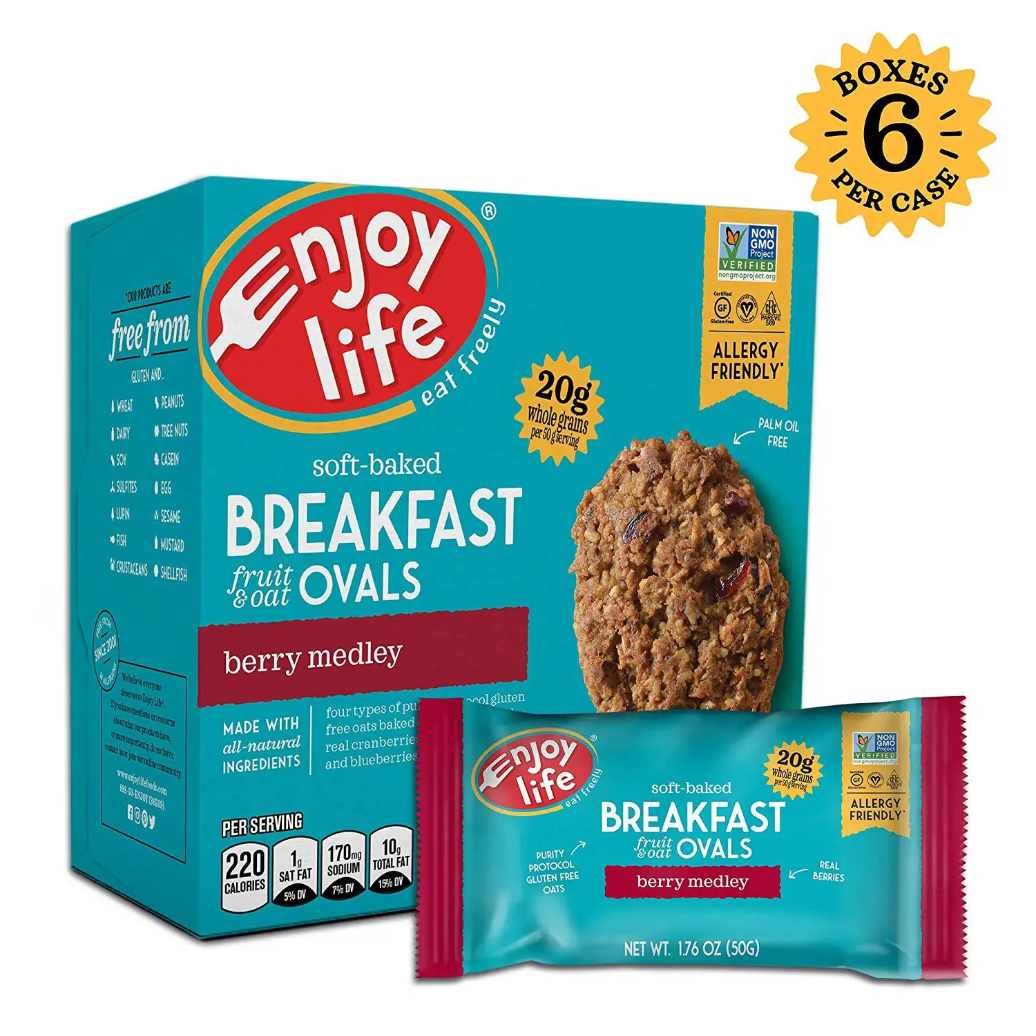 Enjoy Life Gluten Free Nut Free &  Vegan Breakfast Cookies, Berry Medley ...