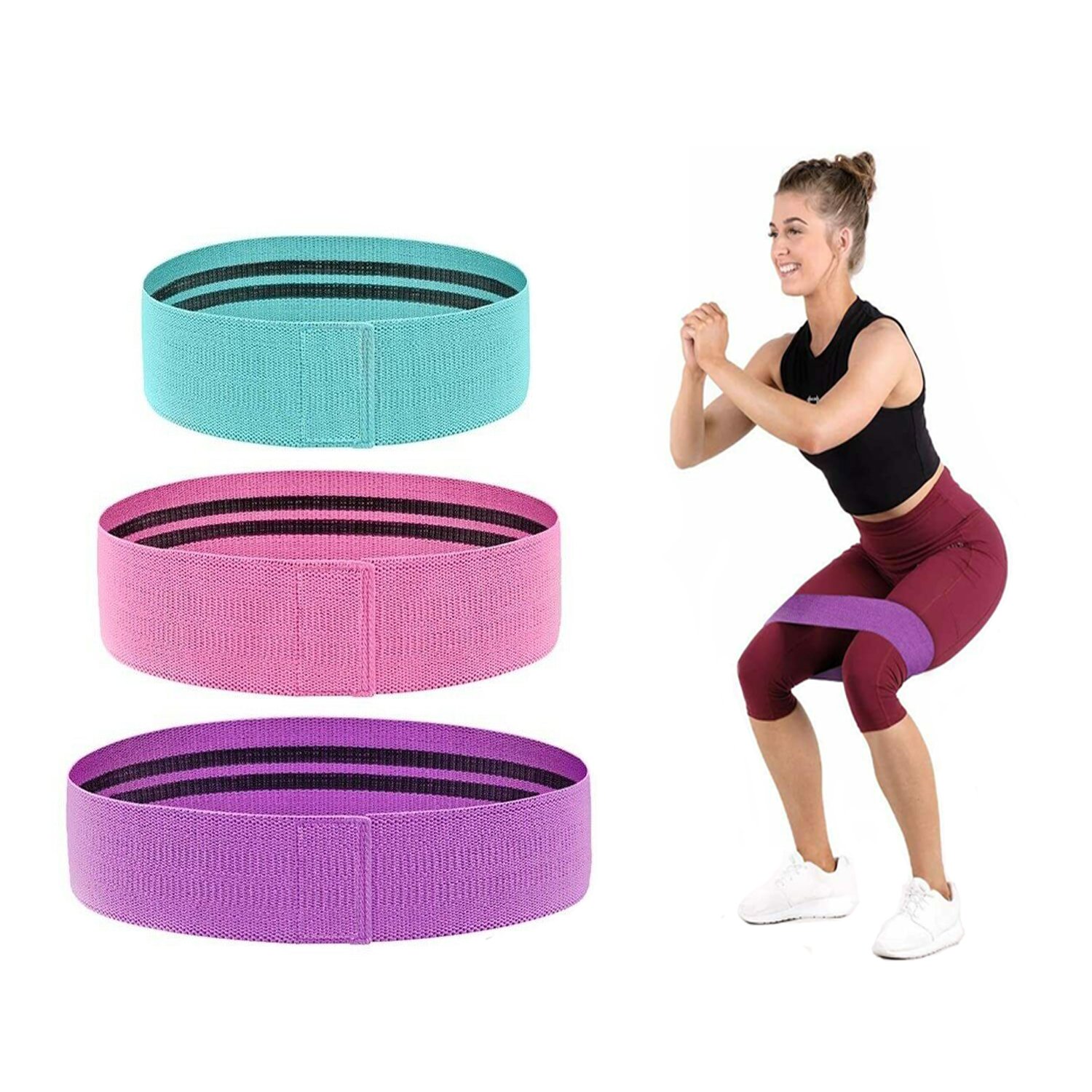 Fabric Resistance Bands Heavy Duty Booty Bands Glute Hip ...