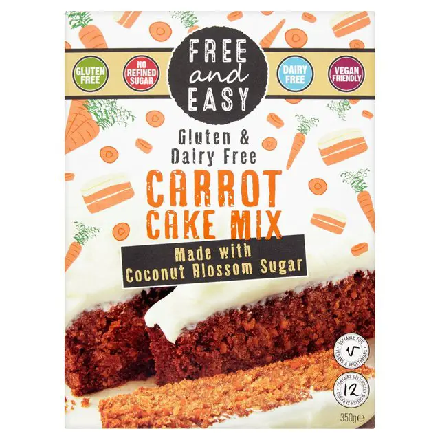Free &  Easy Gluten And Diary Free Carrot Cake Mix Coconut Blossom Sugar ...