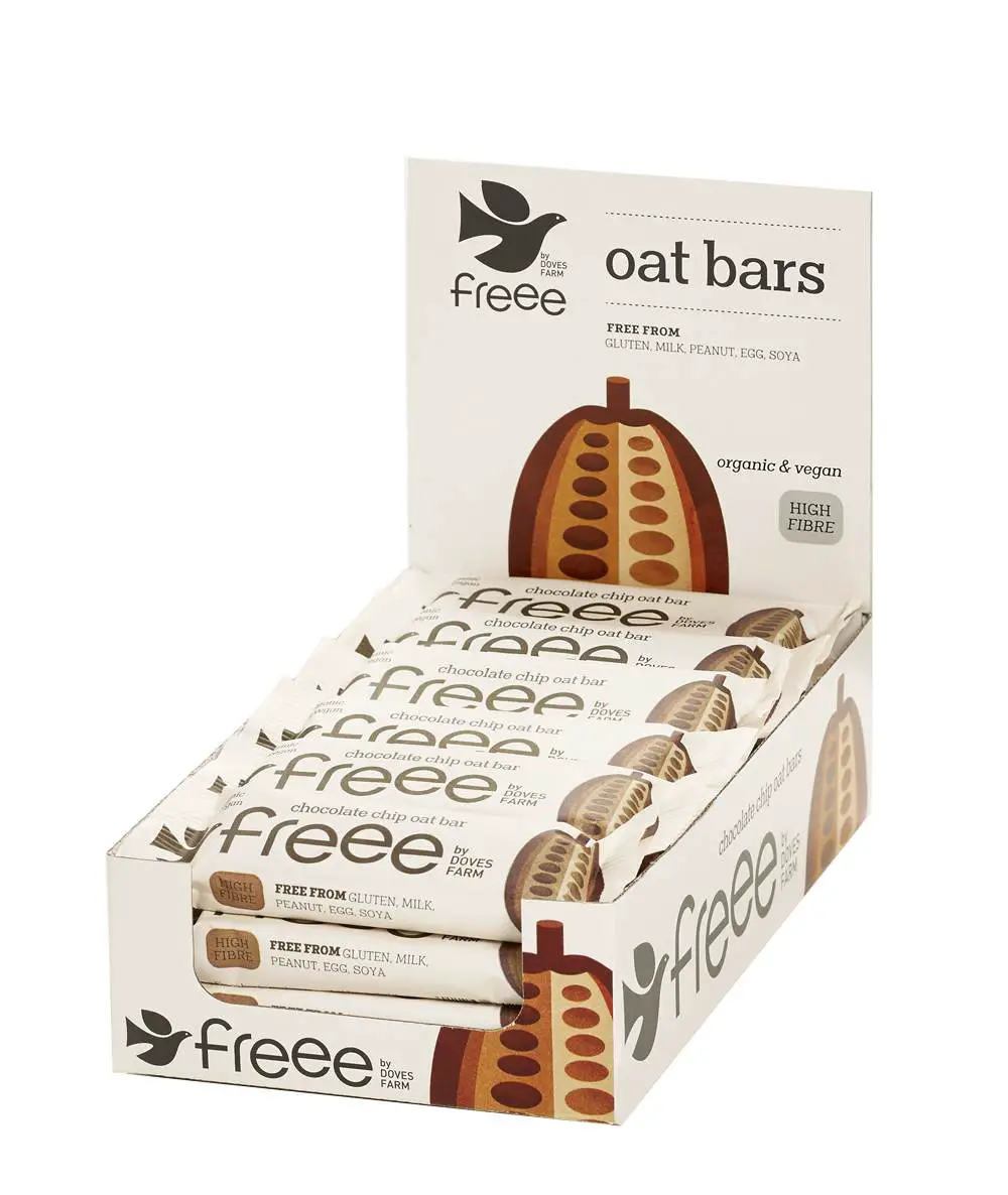 Freee by Doves Farm Organic Gluten Free Chocolate Chip Oat Bars 35g ...