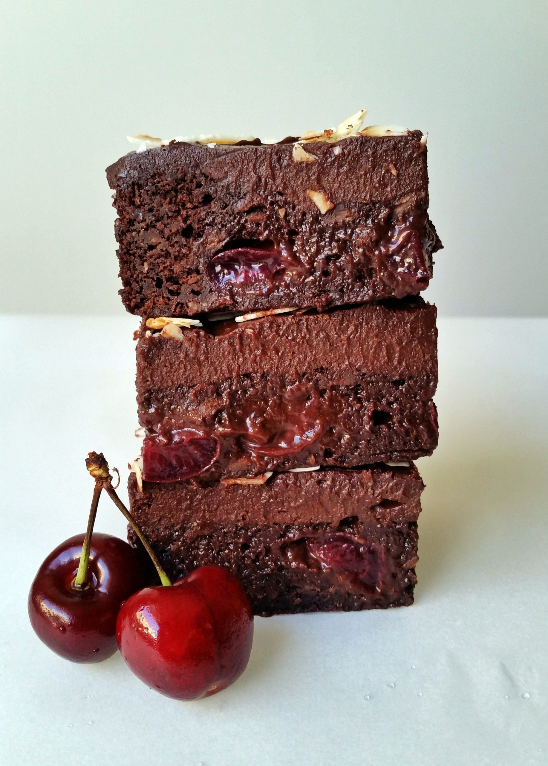 Frosted Black Forest Brownies Vegan Gluten Free