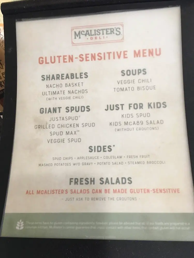 Gluten Free at McAlister