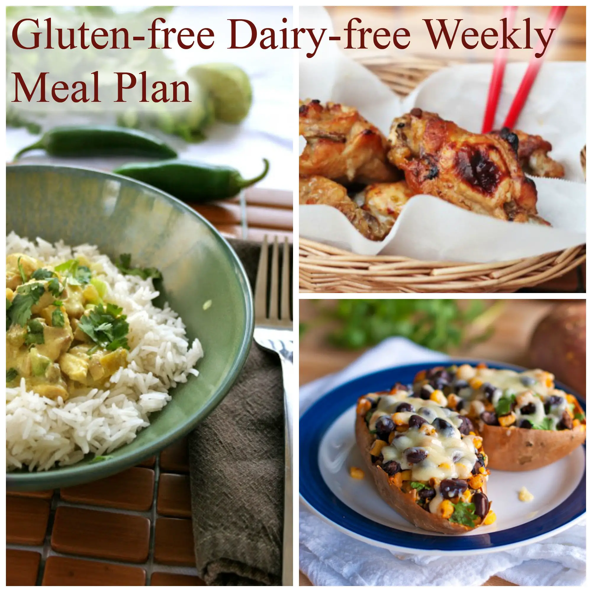 Gluten Free Dairy Free Weekly Meal Plan