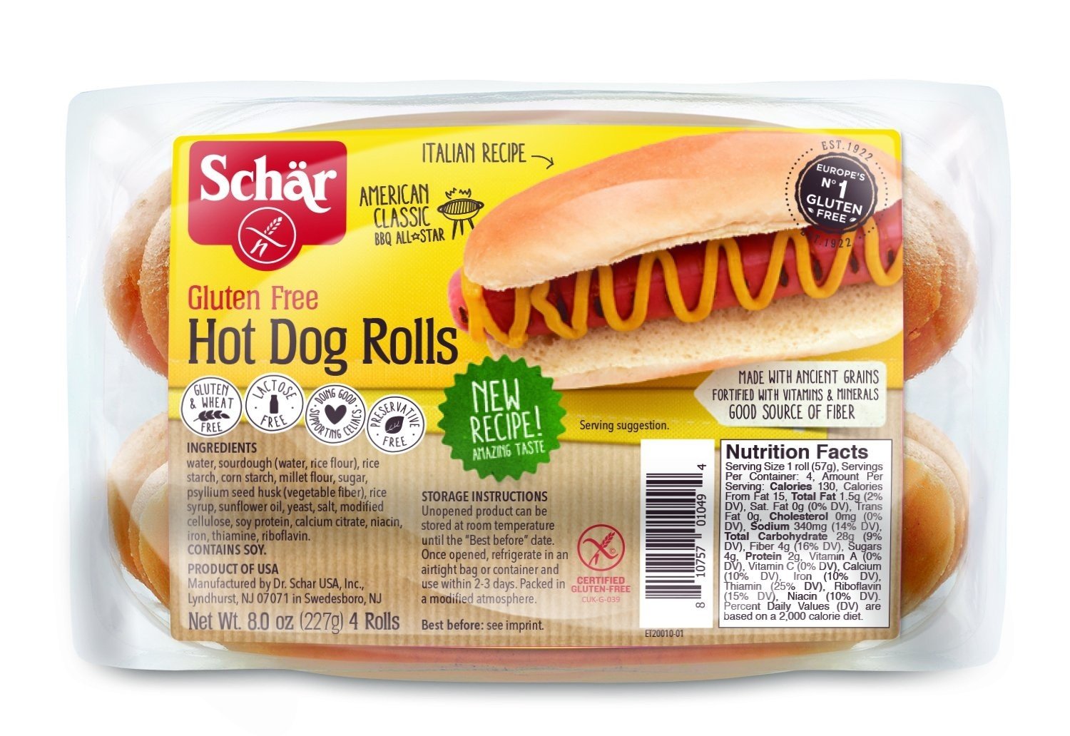 Gluten Free Hot Dog Rolls by Schar