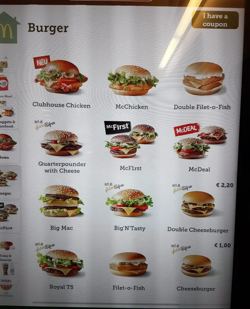 Gluten Free McDonalds UK &  Europe Guide
