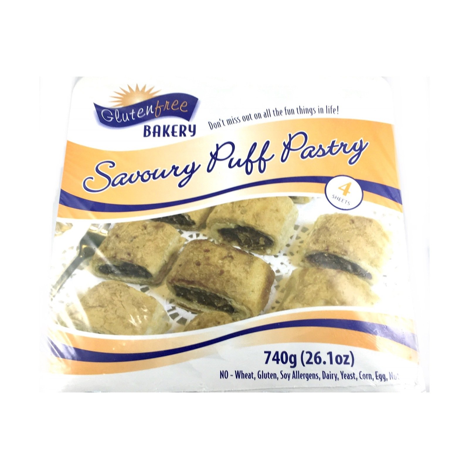 Gluten Free Puff Pastry (Pack 4) 740g