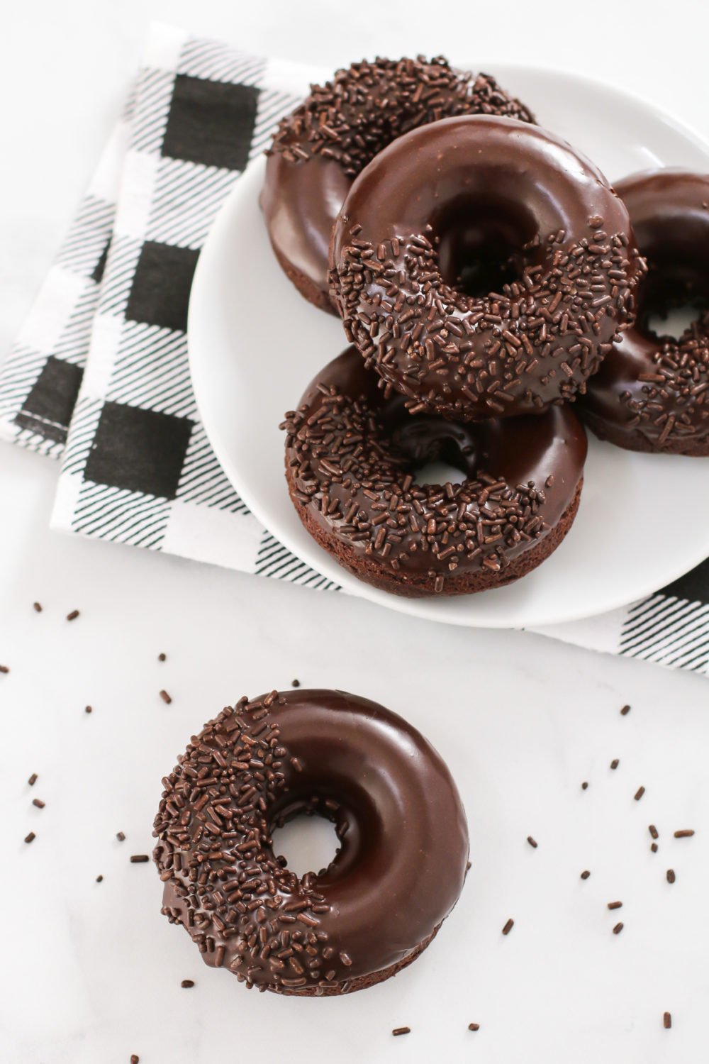 gluten free vegan baked chocolate donuts