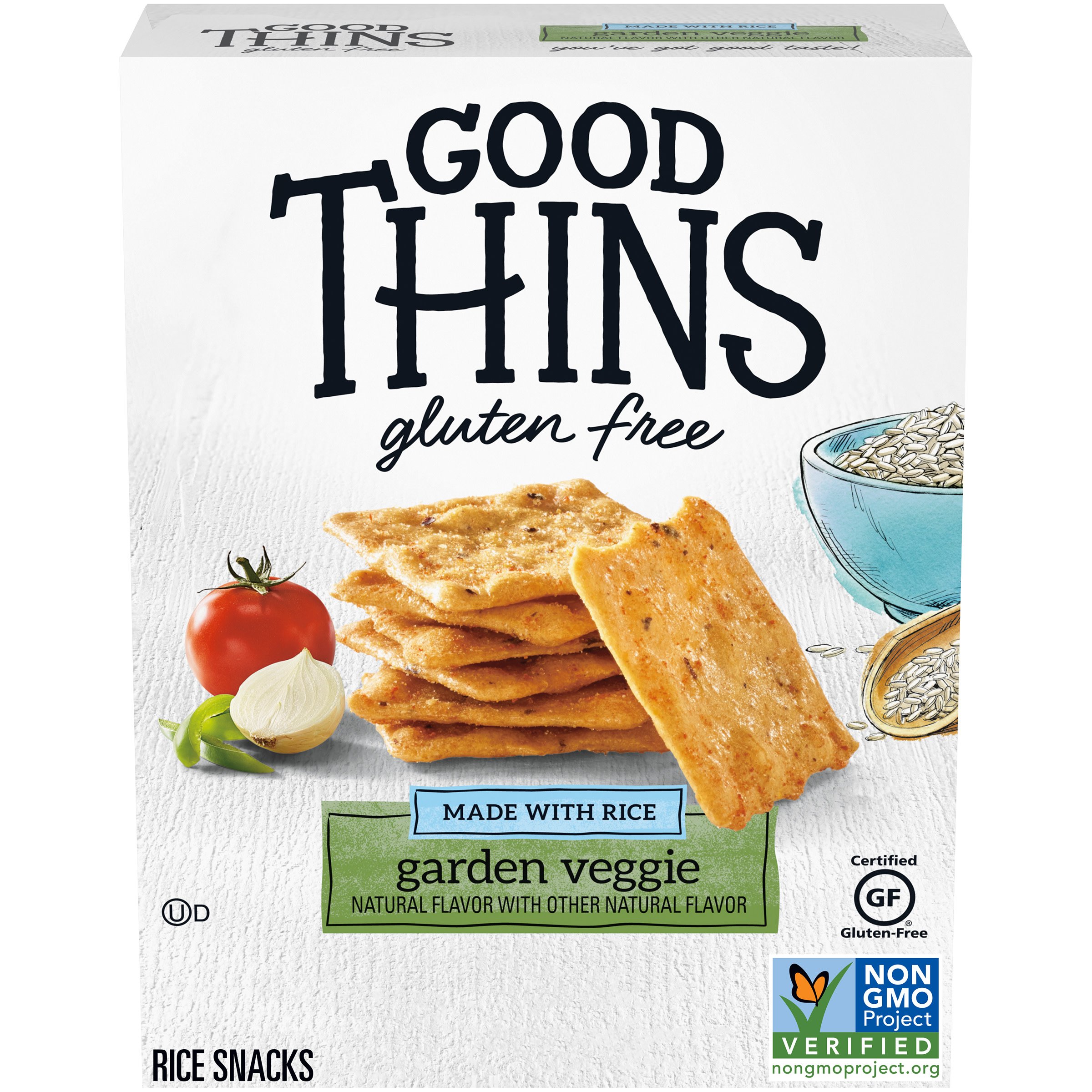 Good Thins Garden Veggie Rice Snacks Gluten Free Crackers ...