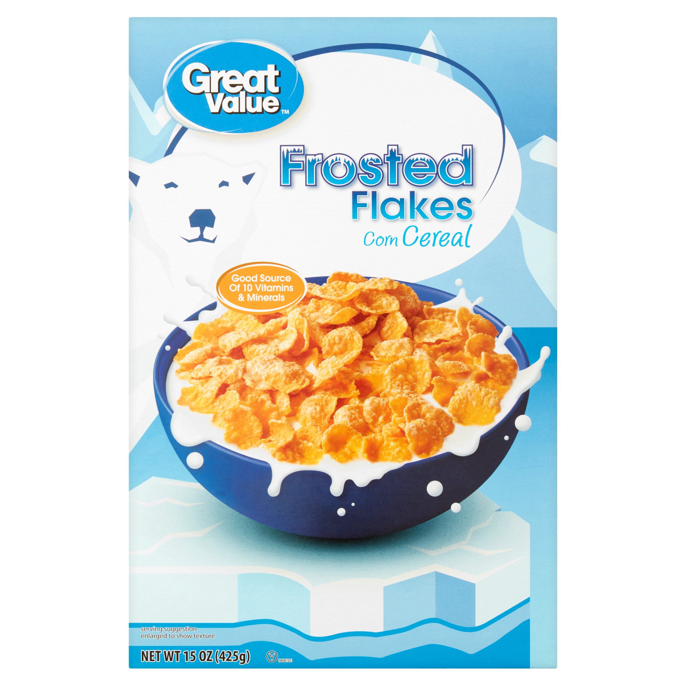 Great Value Frosted Flakes Corn Cereal, 15 oz, Great Value ...