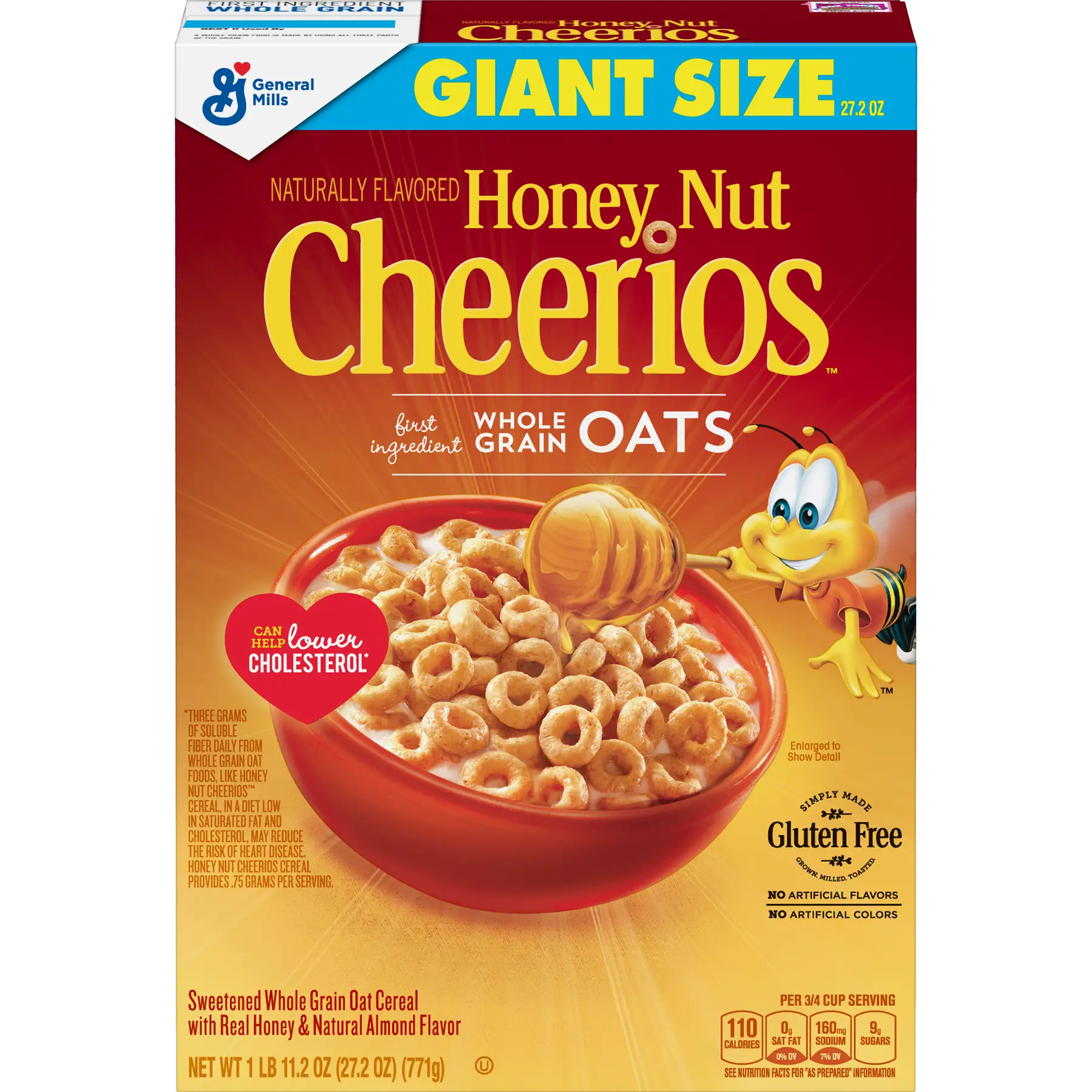 Honey Nut Cheerios Gluten Free Cereal, 27.2 oz Box