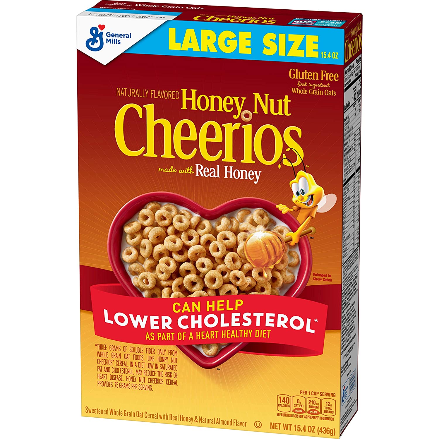 Honey Nut Cheerios, Gluten Free Cereal With Oats, 15.4 Oz