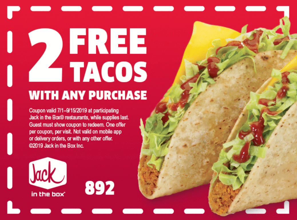 Jack in the Box 4 Tacos for $1.29 + 7
