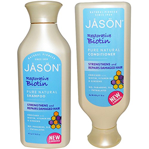 JASON All Natural Organic Biotin Shampoo and Conditioner For Hair ...