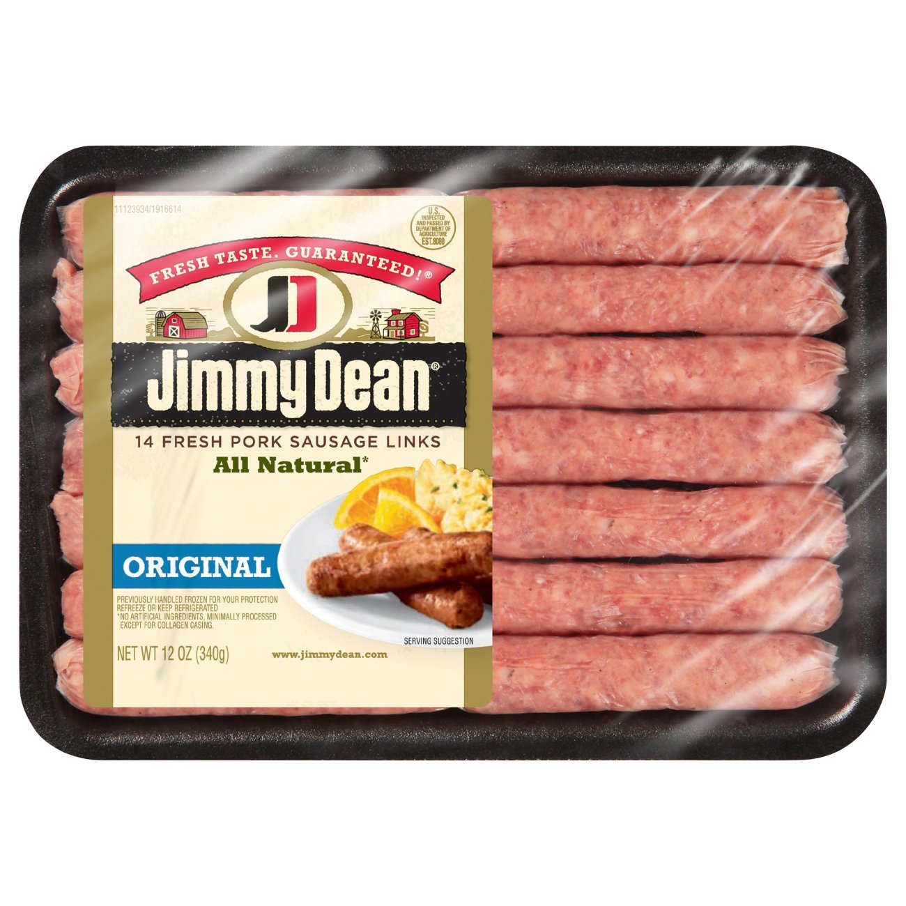 Jimmy Dean Premium All Natural Original Pork Sausage Links ...