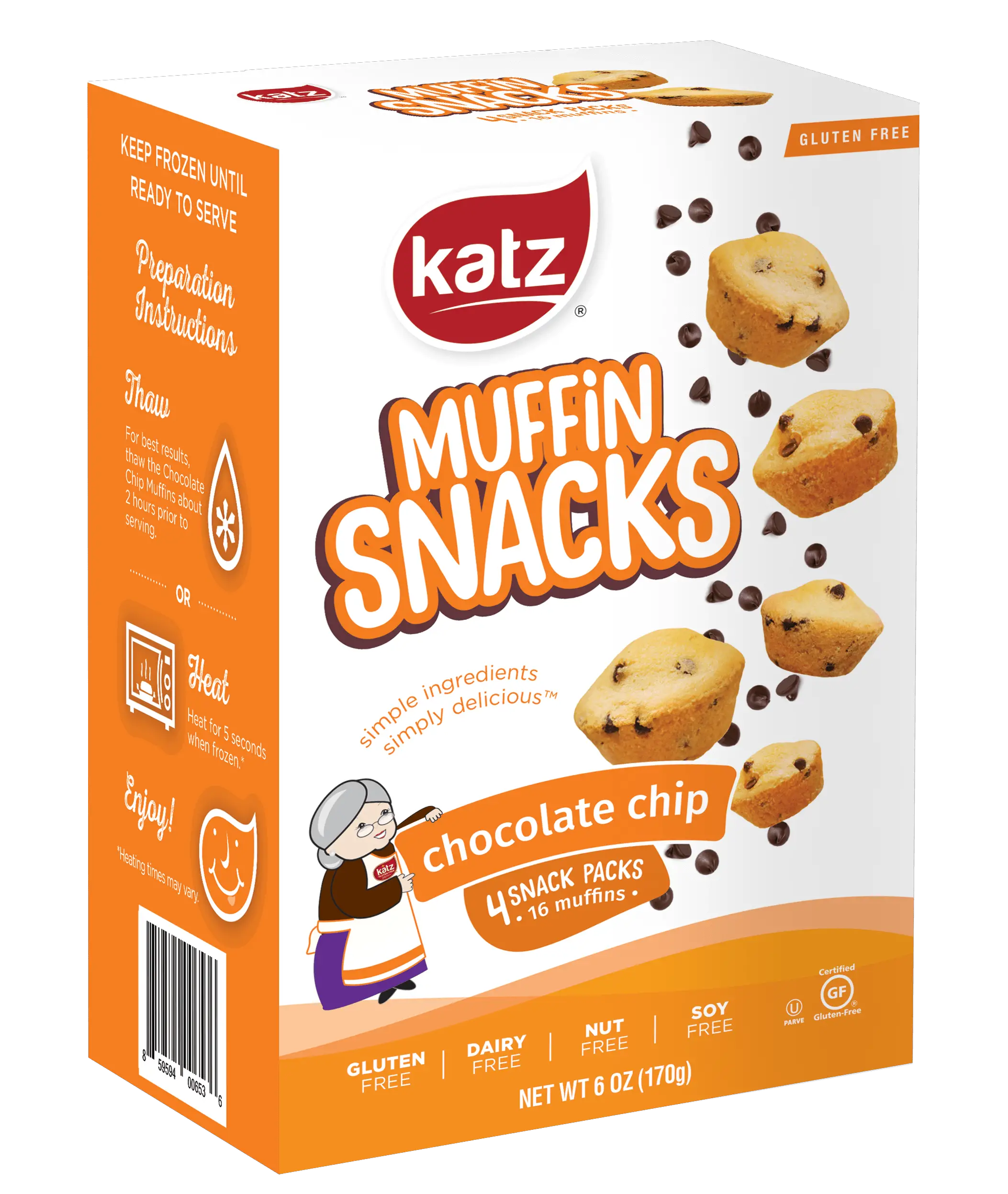 Katz Gluten Free Chocolate Chip Muffin Snacks