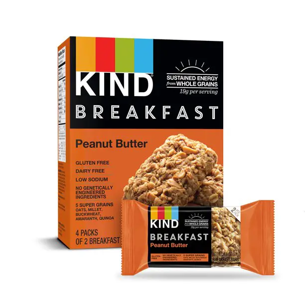 KIND Breakfast Bars, Peanut Butter Bars, Gluten Free, 1.8 oz, 4 Snack ...