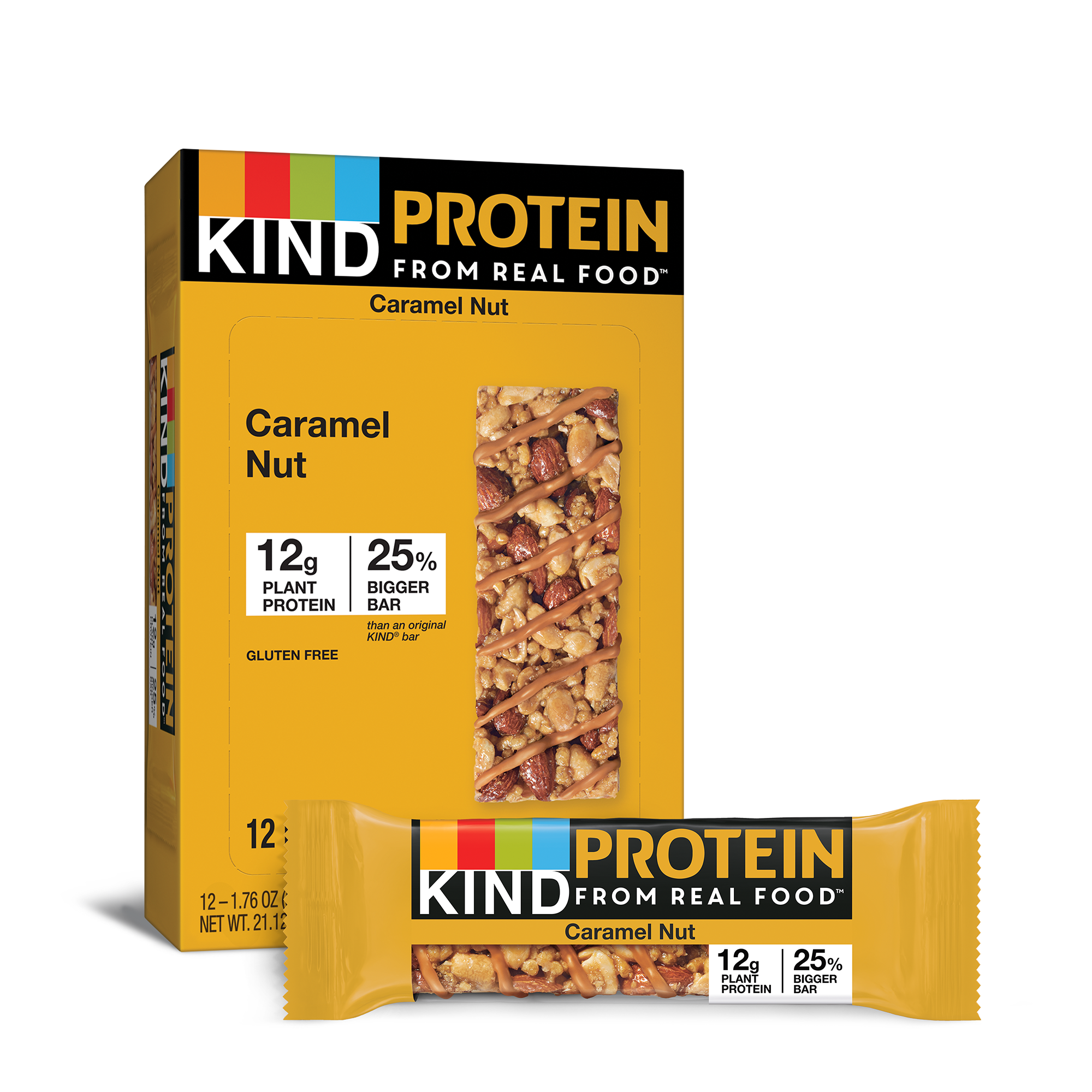 KIND Protein Bars, Toasted Caramel Nut, Gluten Free, 12g ...