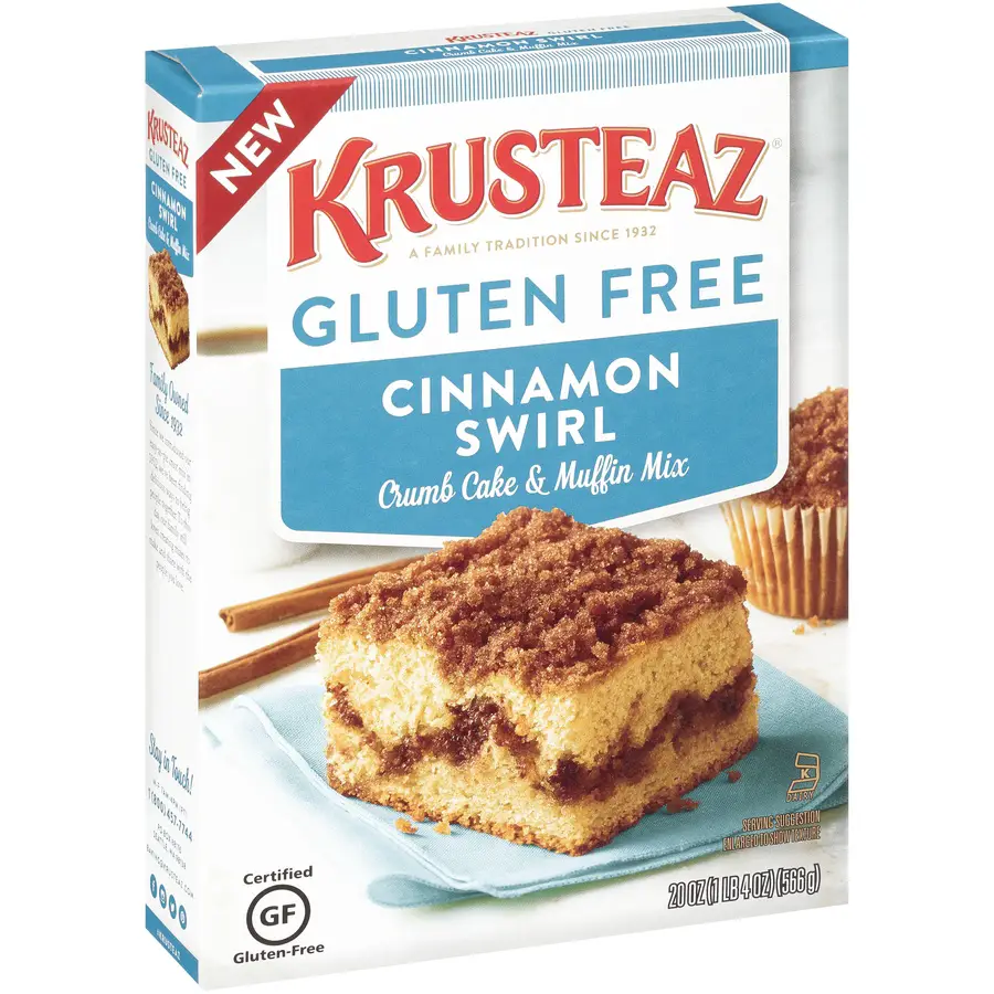 Krusteaz Gluten Free Cinnamon Swirl Crumb Cake &  Muffin Mix 20 oz
